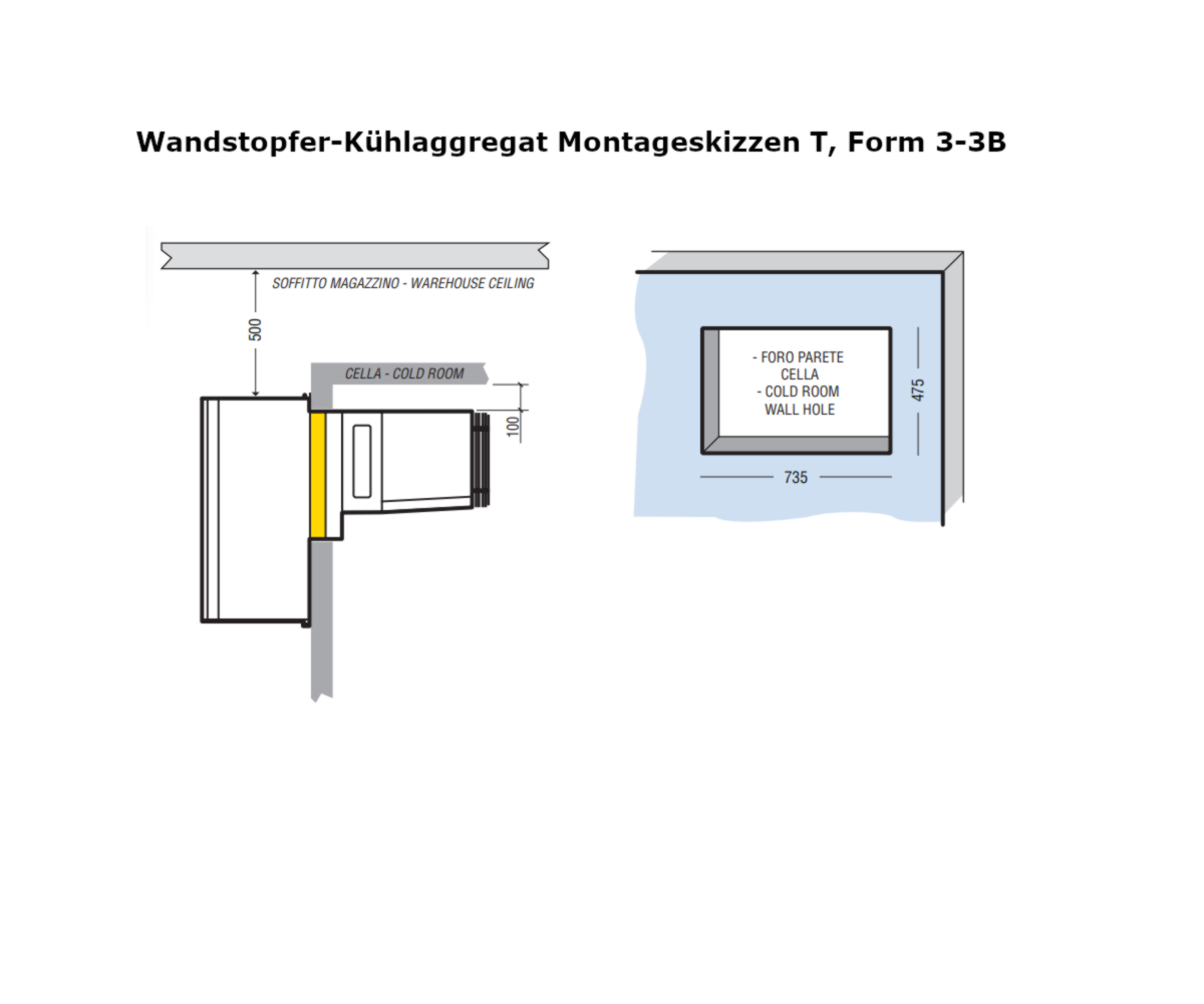 Kühlaggregat ATTW150V628 Wandstopfer